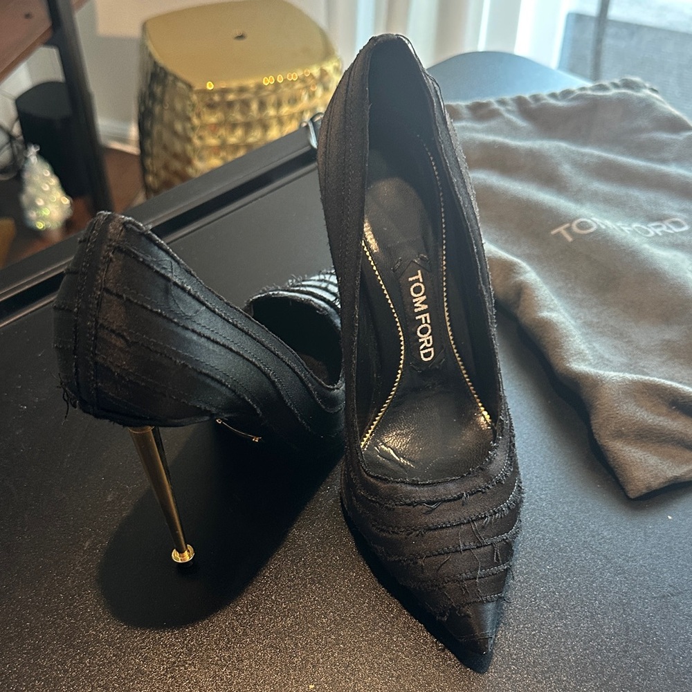 Tom Ford Black and Gold Heels